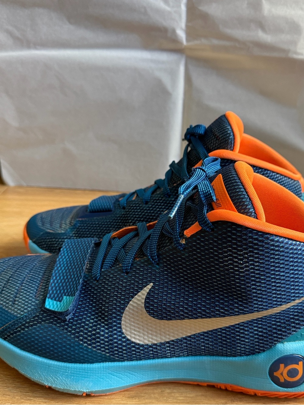 Nike KD Trey 5 III Blue and Orange Men’s Basketball Sneakers Sz 12